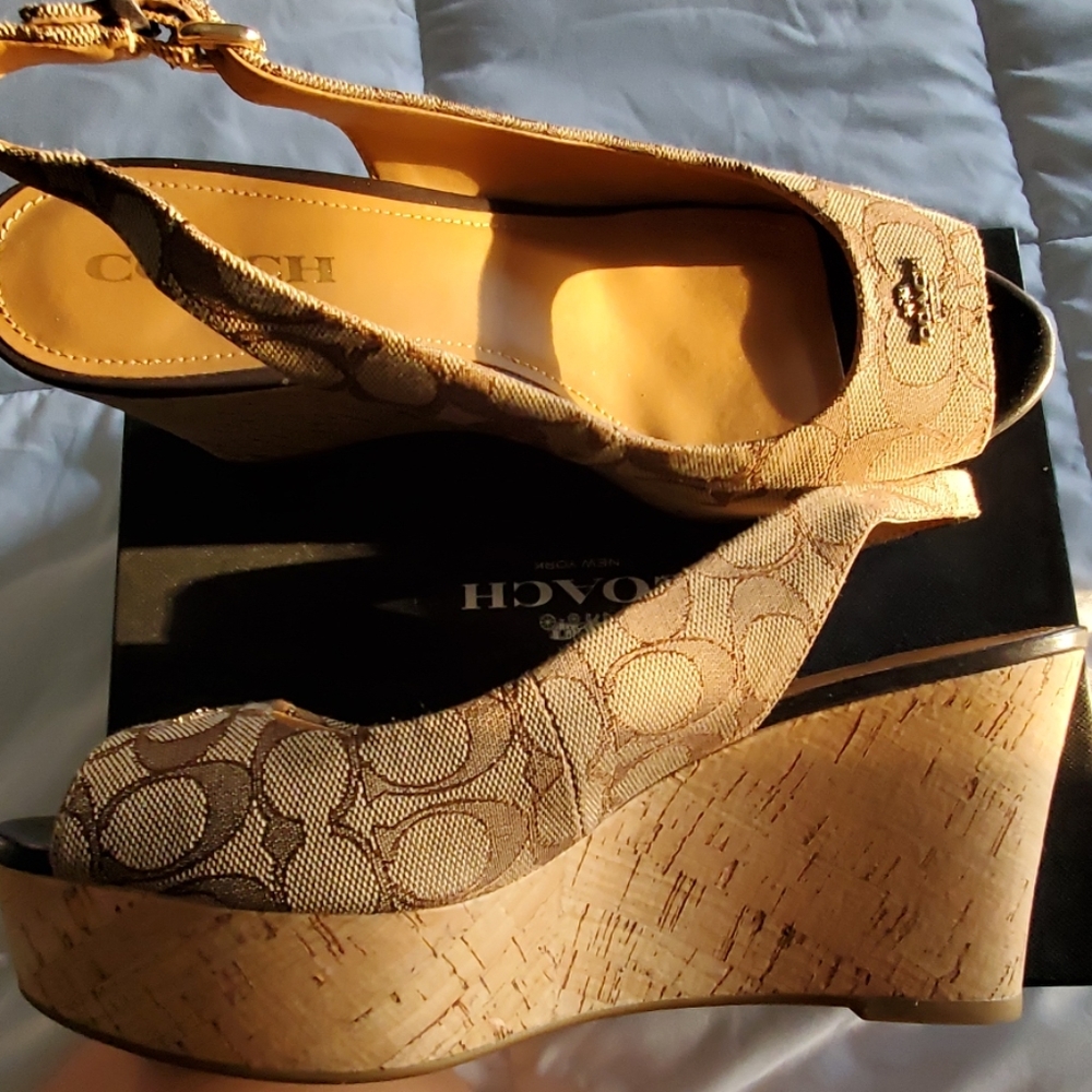 Coach Ferry Wedge Heels in Beige